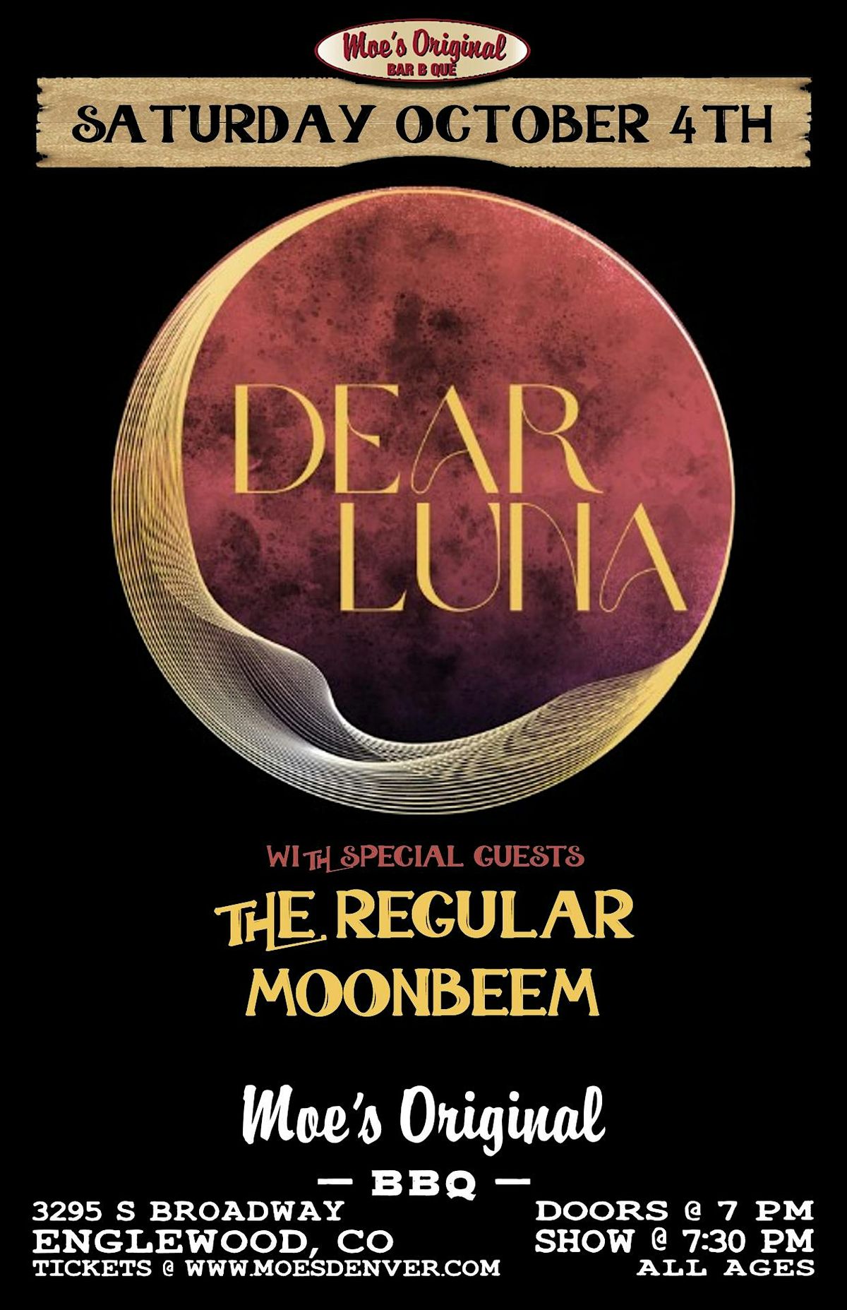 Dear Luna w/ The Regular + MoonBeem, 4 October | Event in Englewood | AllEvents