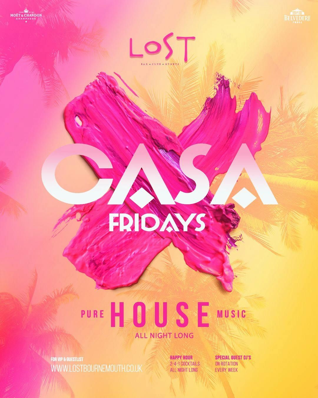 CASA 💛🌴 FRIDAYS at Lost , 29 August | Event in Bournemouth | AllEvents