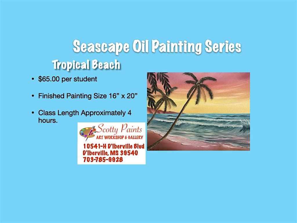 Bob Ross Workshop - Tropical Beach, 23 August | Event in D'Iberville | AllEvents