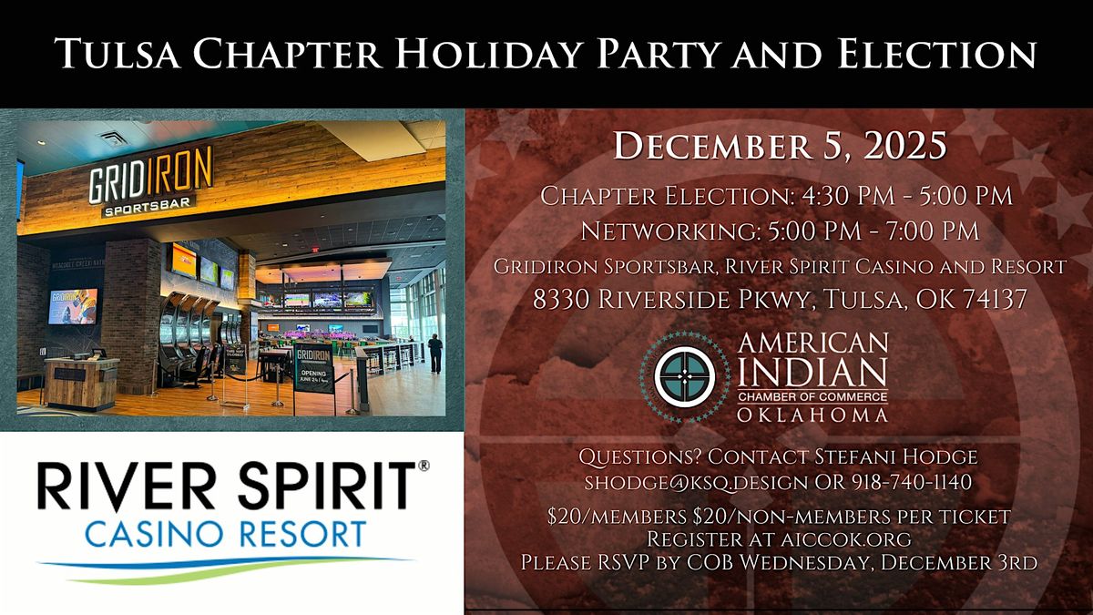 Tulsa Chapter Holiday Party and Chapter Election, 5 December | Event in Tulsa | AllEvents