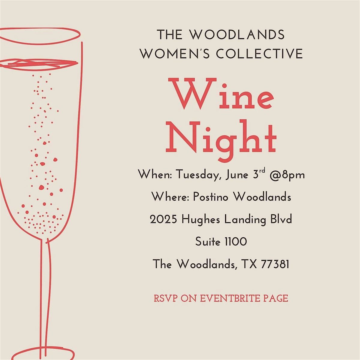 The Woodlands Women’s Collective Wine Night, 3 June | Event in The Woodlands | AllEvents