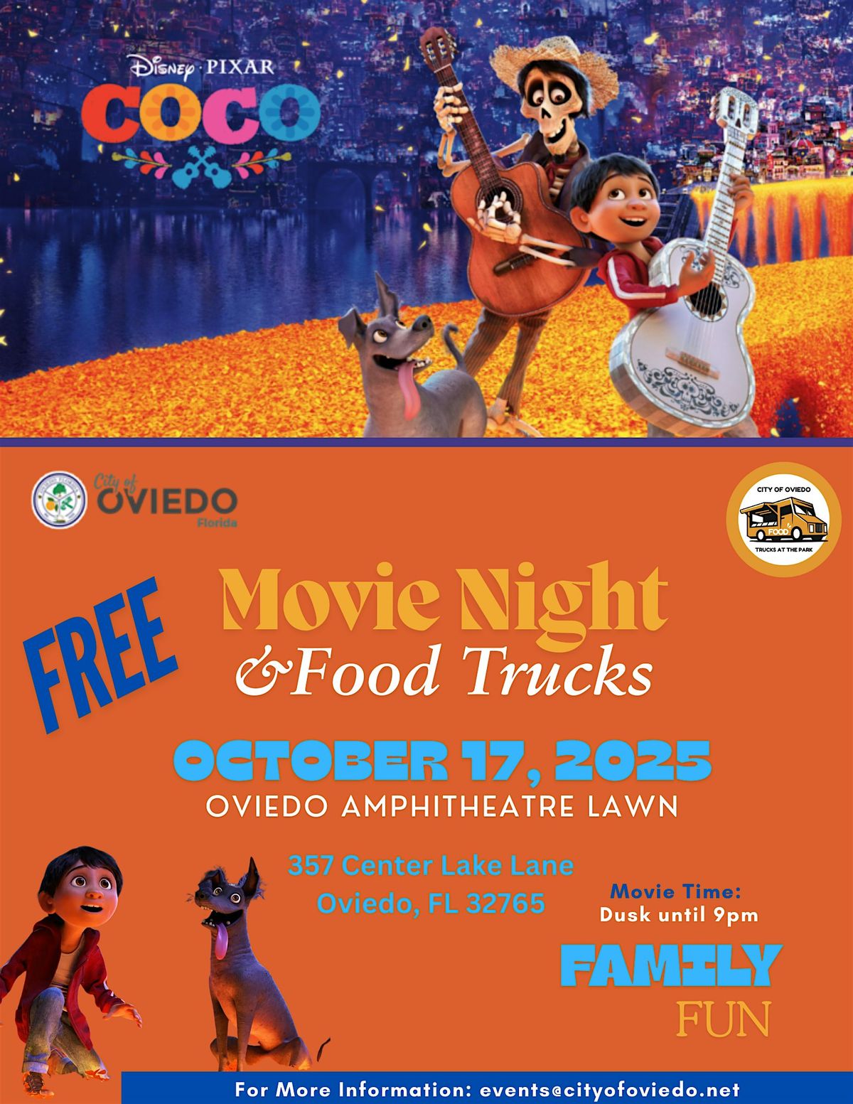 The City of Oviedo October 2025  Movie Night in The Park: Coco, 17 October | Event in Oviedo | AllEvents