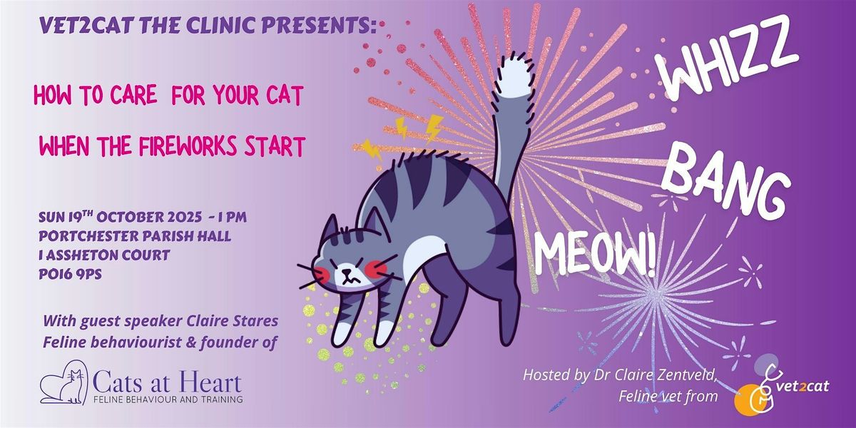 Whizz Bang Meow! How to care for your cat when the fireworks start!, 19 October | Event in Portchester | AllEvents