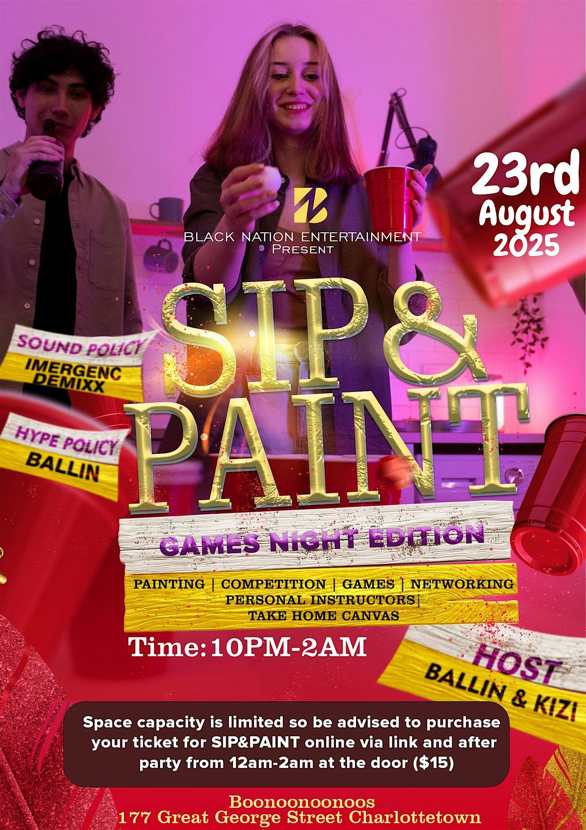 SIP&PAINT GAMES NIGHT EDITION, 23 August | Event in Charlottetown | AllEvents