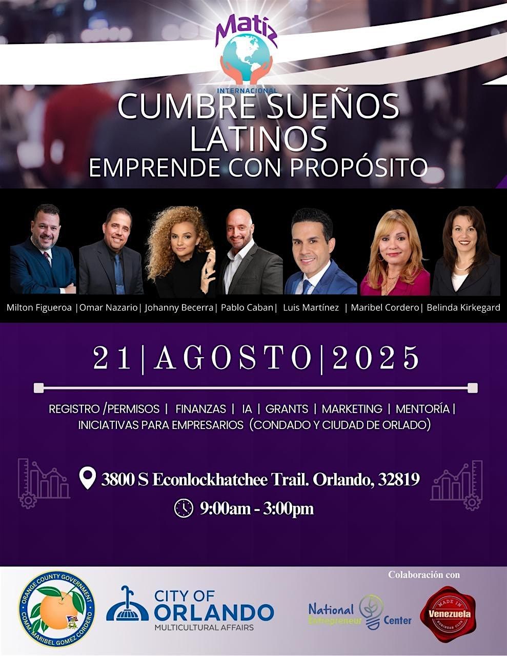 CUMBRE DE SUENOS LATINOS: EMPRENDE CON PROPOSITO, 21 August | Event in Orlando | AllEvents