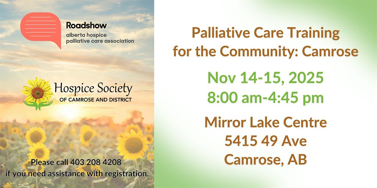 Palliative Care Training for the Community: Camrose, 14 November | Event in Camrose | AllEvents