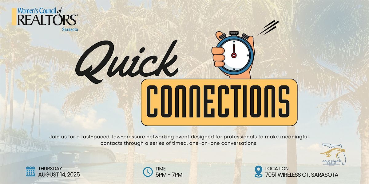 Quick Connections Networking, 14 August | Event in Sarasota | AllEvents