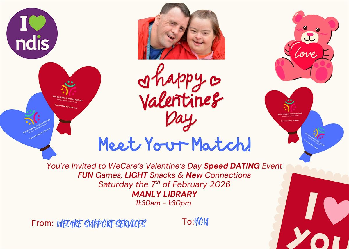 NDIS Valentine’s Day Speed Dating & Social Event – Northern Beaches, 7 February | Event in Manly | AllEvents