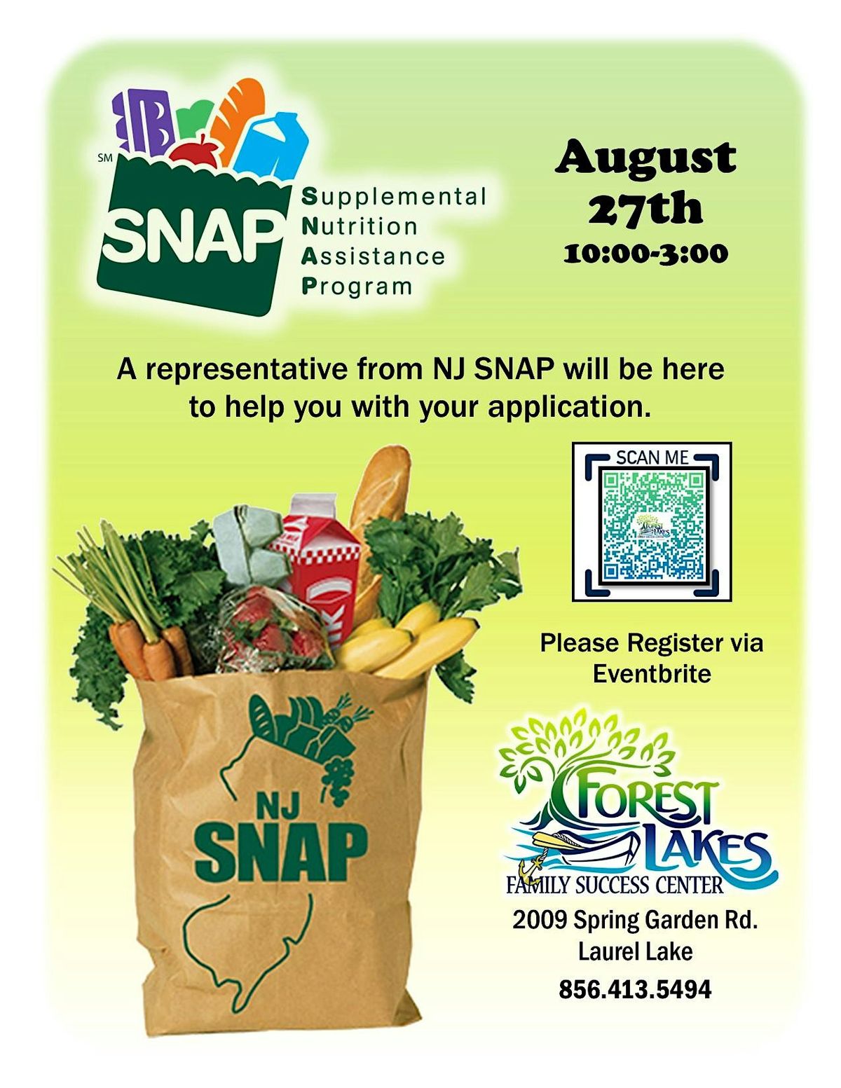SNAP Open Enrollment, 27 August | Event in Millville | AllEvents
