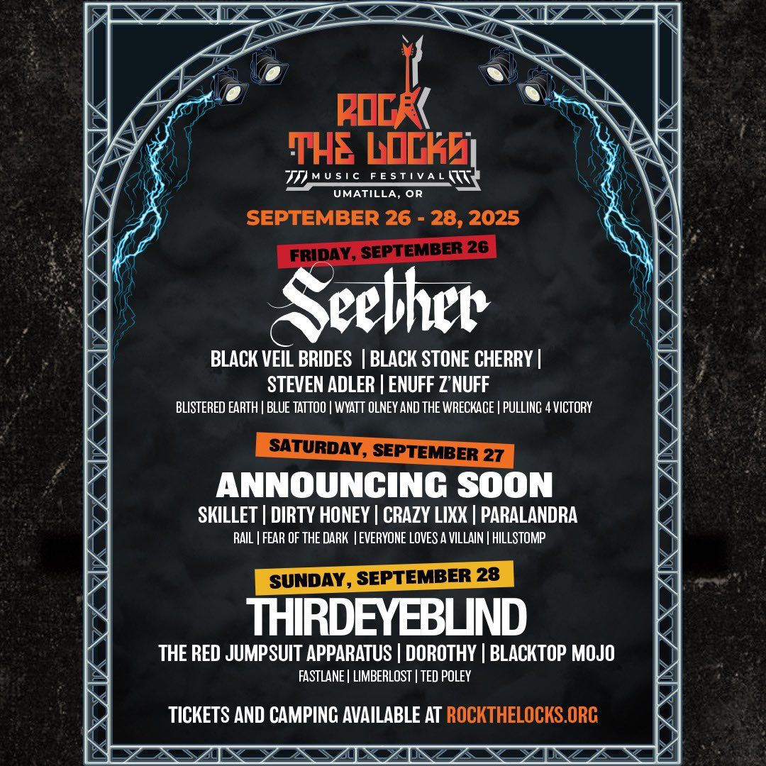 Rock The Locks Music Festival: Third Eye Blind  The Red Jumpsuit Apparatus & Dorothy - Sunday, 27 September
