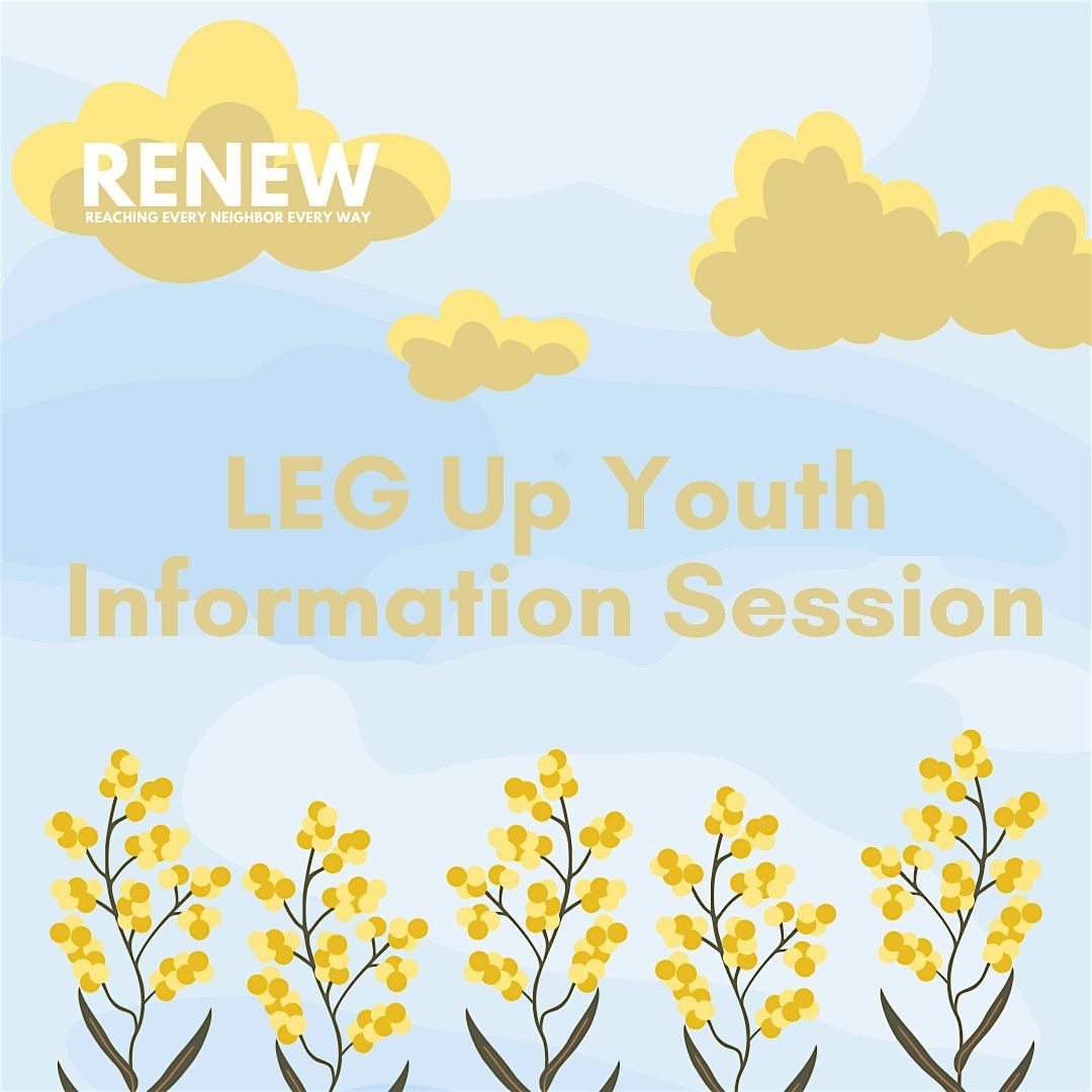 RENEW: LEG Up Youth Information Session, 26 November | Event in Greer | AllEvents