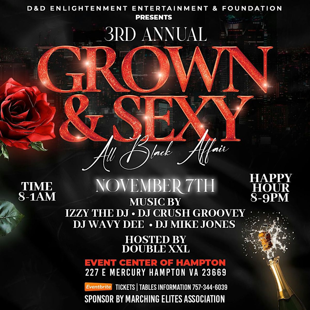 D&D Enlightenment Entertainment 3rd Annual Grown & Sexy All Black Affair, 7 November | Event in Hampton