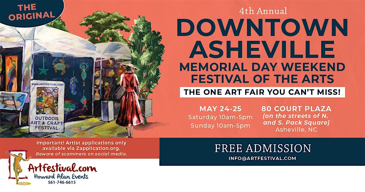 4th Annual Downtown Asheville Memorial Day Weekend Festival of the Arts, 24 May | Event in Asheville | AllEvents