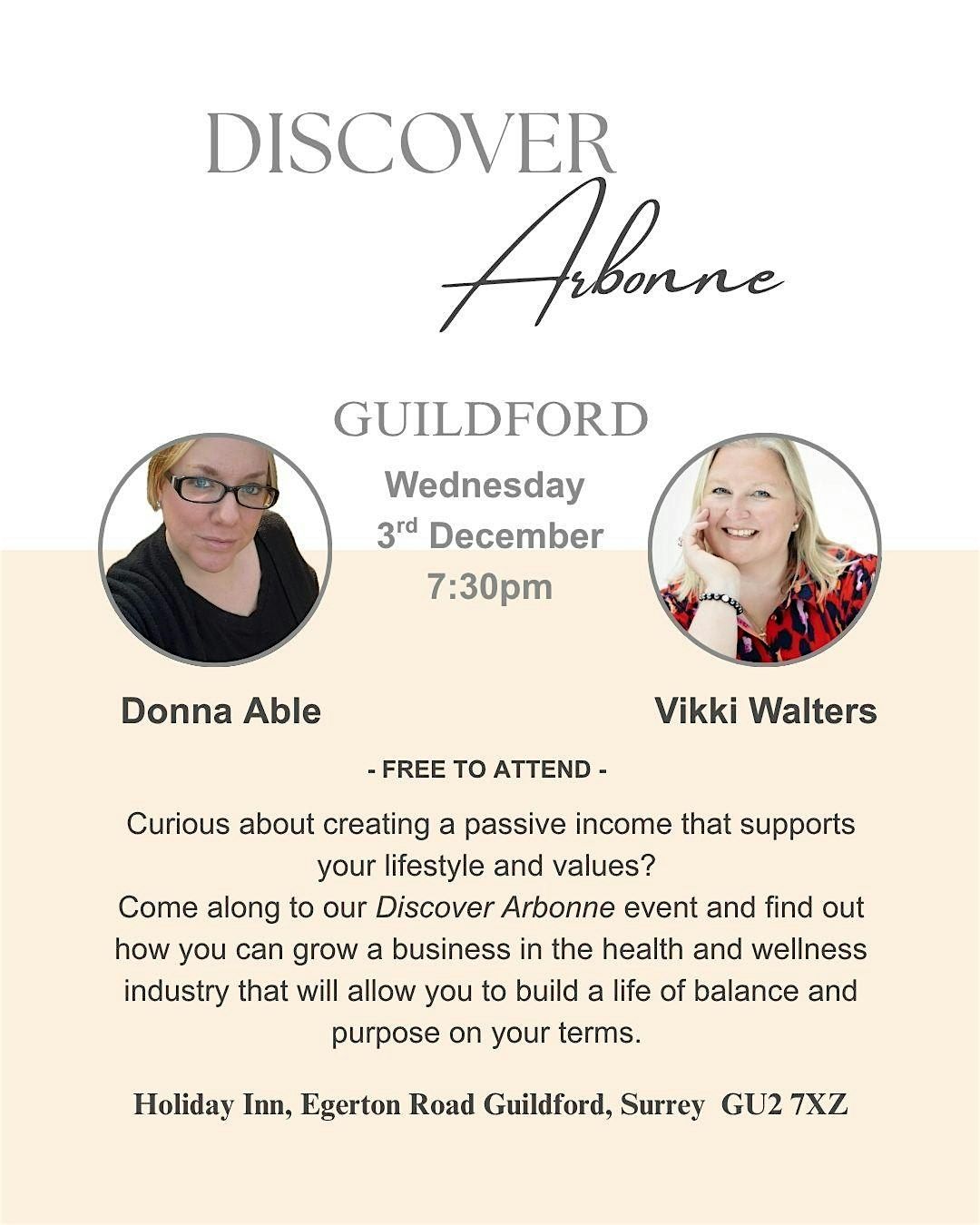 Discover Arbonne - Guildford. Curious about creating a passive income?, 3 December | Event in Guildford | AllEvents