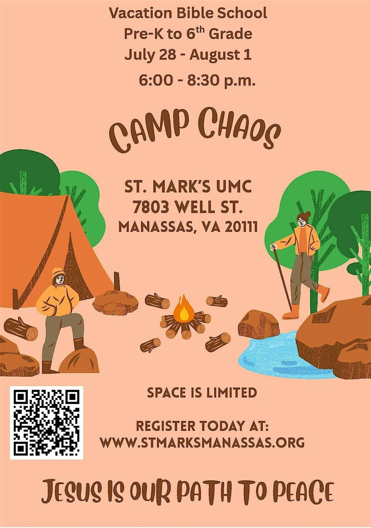 VBS - Camp Chaos at St. Mark's UMC -- Evenings  6-8:30 PM M-F, 28 July | Event in Manassas | AllEvents