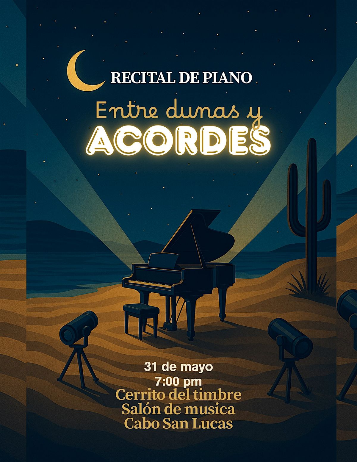 Recital de piano "Entre dunas y acordes", 1 August | Event in Cabo San Lucas | AllEvents