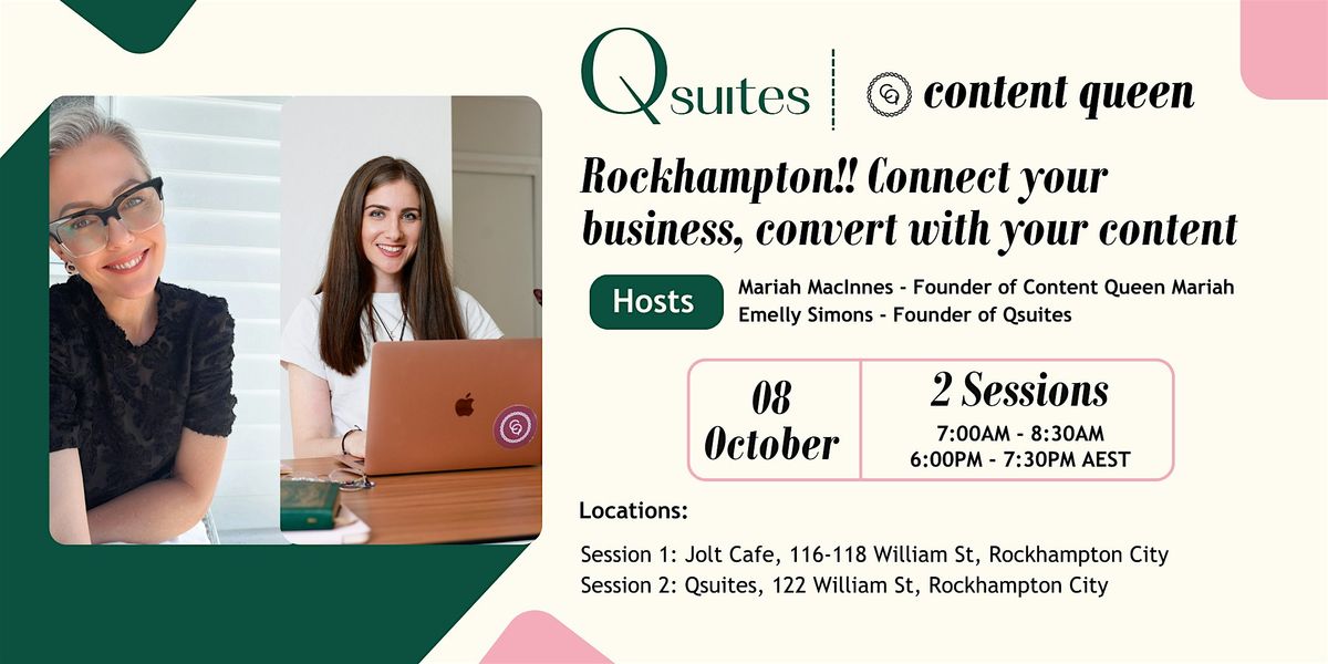 Rockhampton!! Connect your business, convert with your content: AM Session, 8 October | Event in Rockhampton City