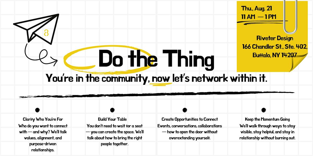 Clinic: Do the Thing, 28 August | Event in Buffalo | AllEvents