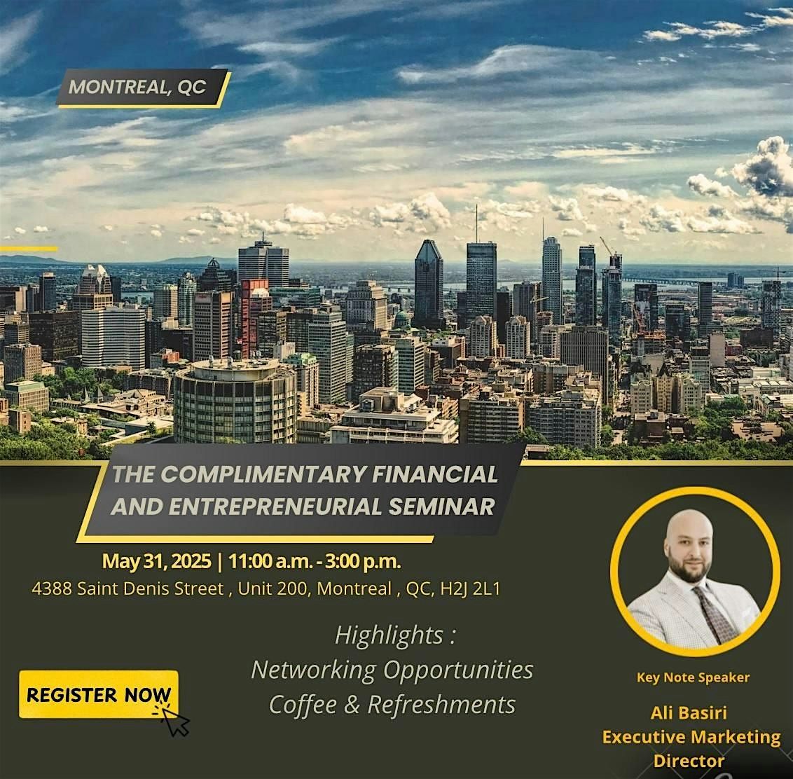 The Complimentary Financial and Entrepreneurial Seminar, 31 May | Event in Montréal | AllEvents