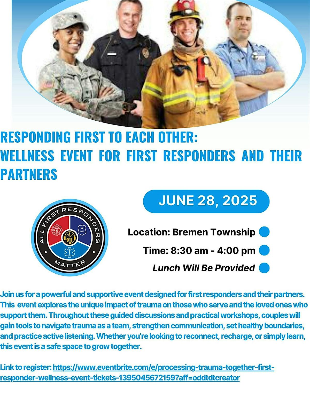 Responding First To Each Other: Wellness for First Responders and Spouses, 28 June | Event in Oak Forest | AllEvents