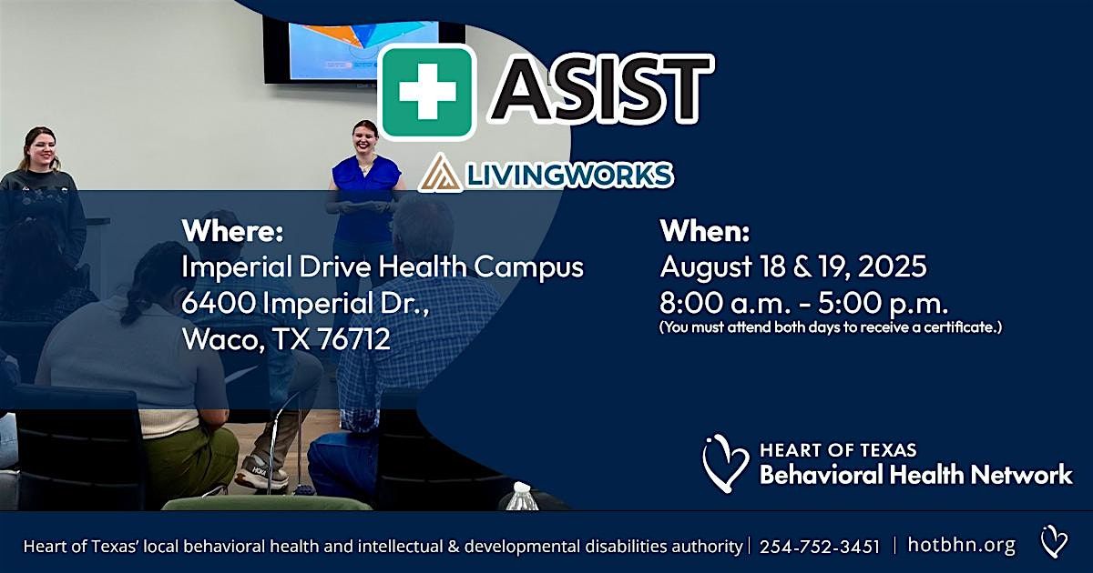 Applied Suicide Intervention Skills Training (ASIST), 18 August | Event in Waco | AllEvents