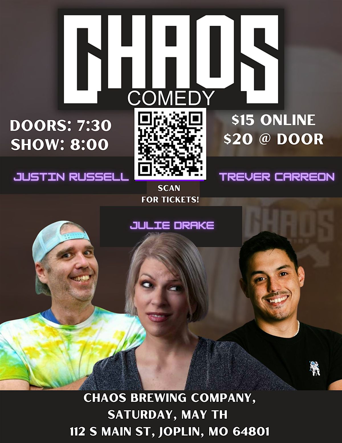 Chaos Comedy Vol. 25, 24 May | Event in Joplin | AllEvents