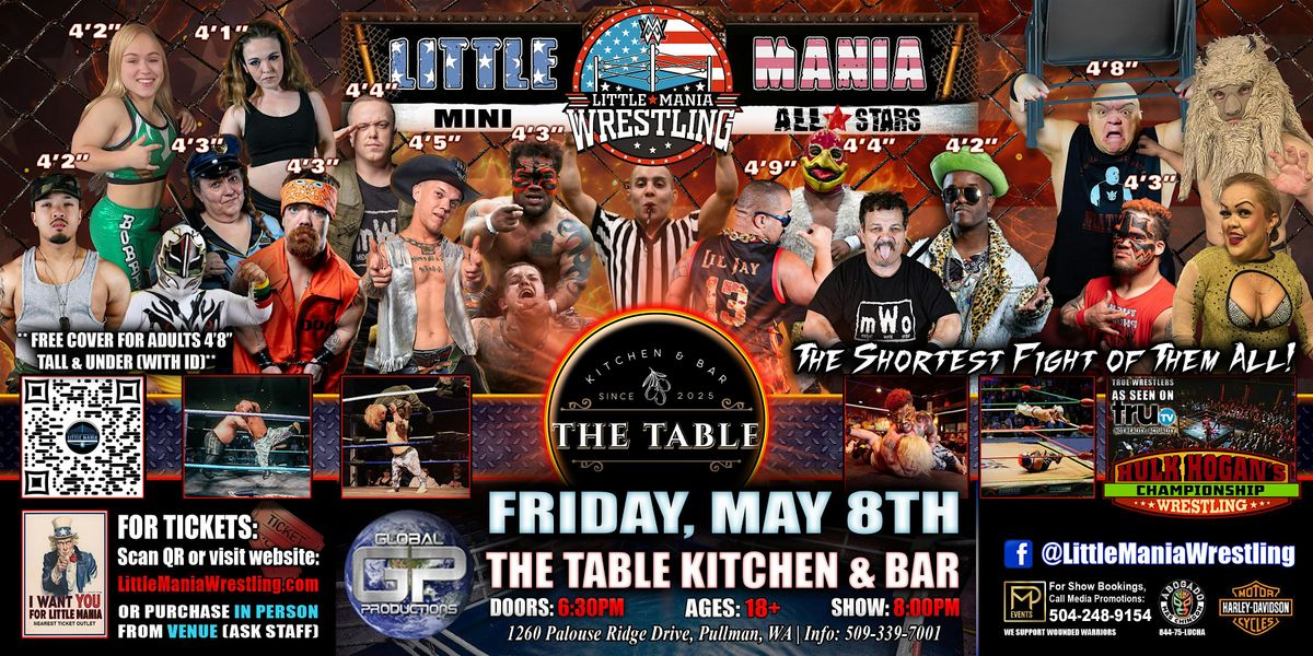 Pullman, WA - Little Mania Mini Wrestling @ The Table Kitchen & Bar, 8 May | Event in Pullman | AllEvents