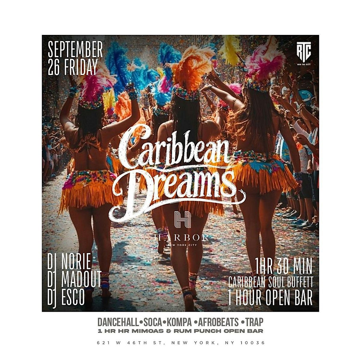 Caribbean Dreams Rooftop Party at Harbor with Open Bar + Buffet, 26 September | Event in New York | AllEvents