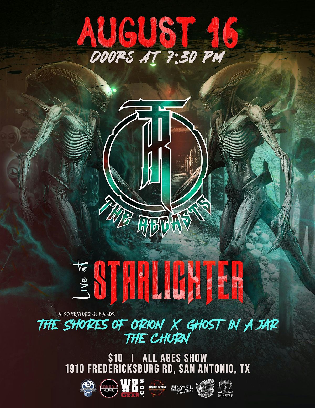The Recasts • The Shores of Orion • Ghost In A Jar • The Churn, 16 August | Event in San Antonio | AllEvents