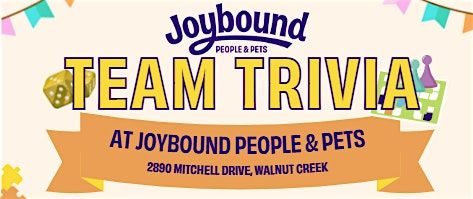 Joybound People & Pets: Team Trivia Night!, 5 November | Event in Walnut Creek | AllEvents