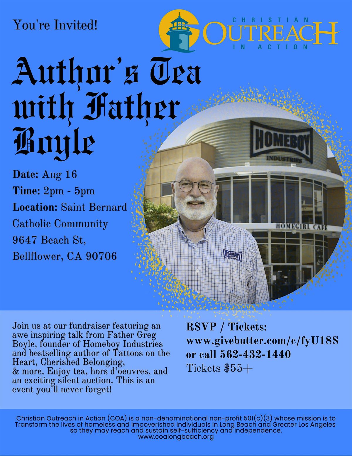 An Afternoon with Father Gregory Boyle, Founder of Homeboy Industries., 16 August | Event in Bellflower | AllEvents
