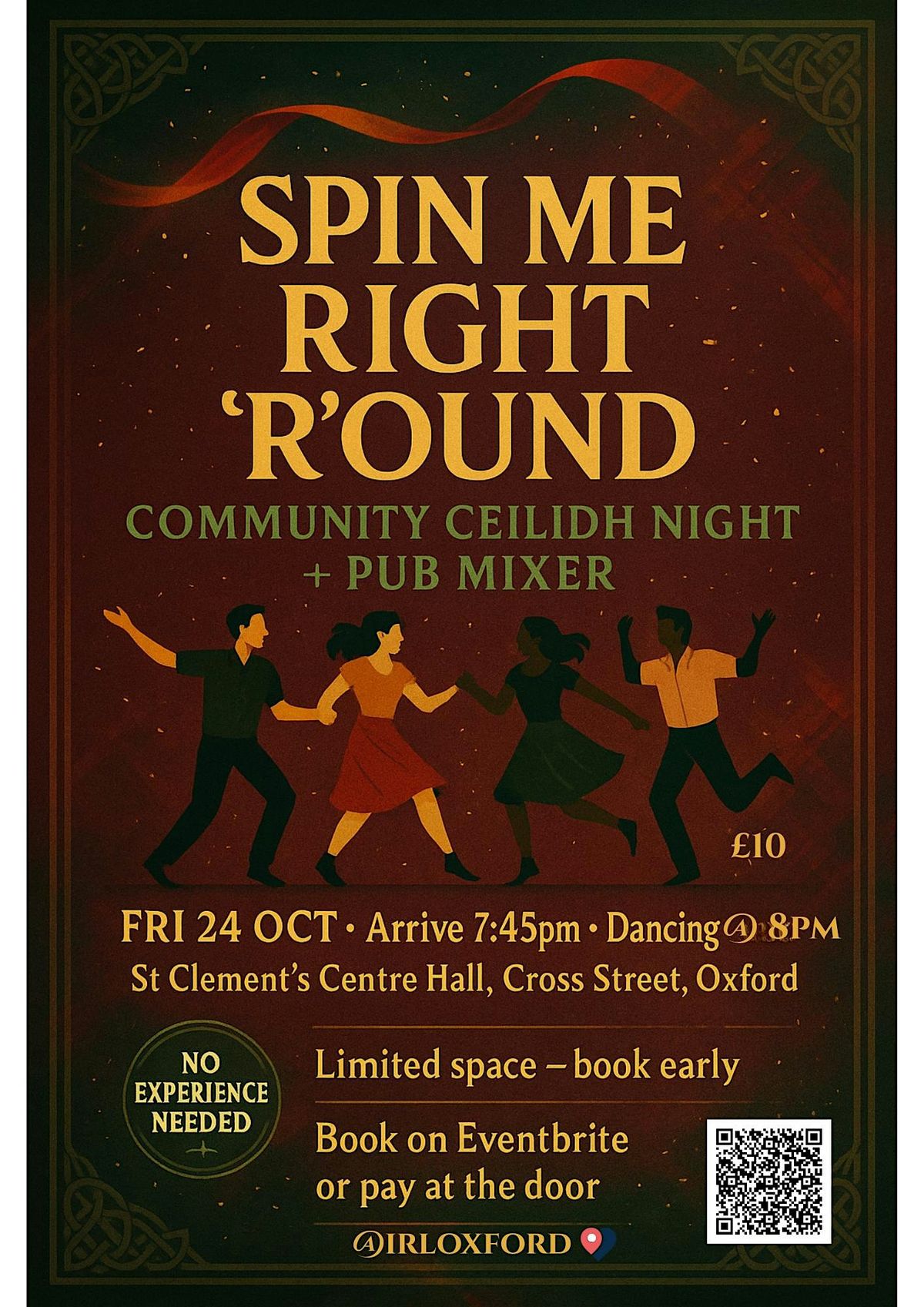 Spin Me Right 'Round: Community Ceilidh + Pub Mixer, 24 October | Event in Oxford | AllEvents