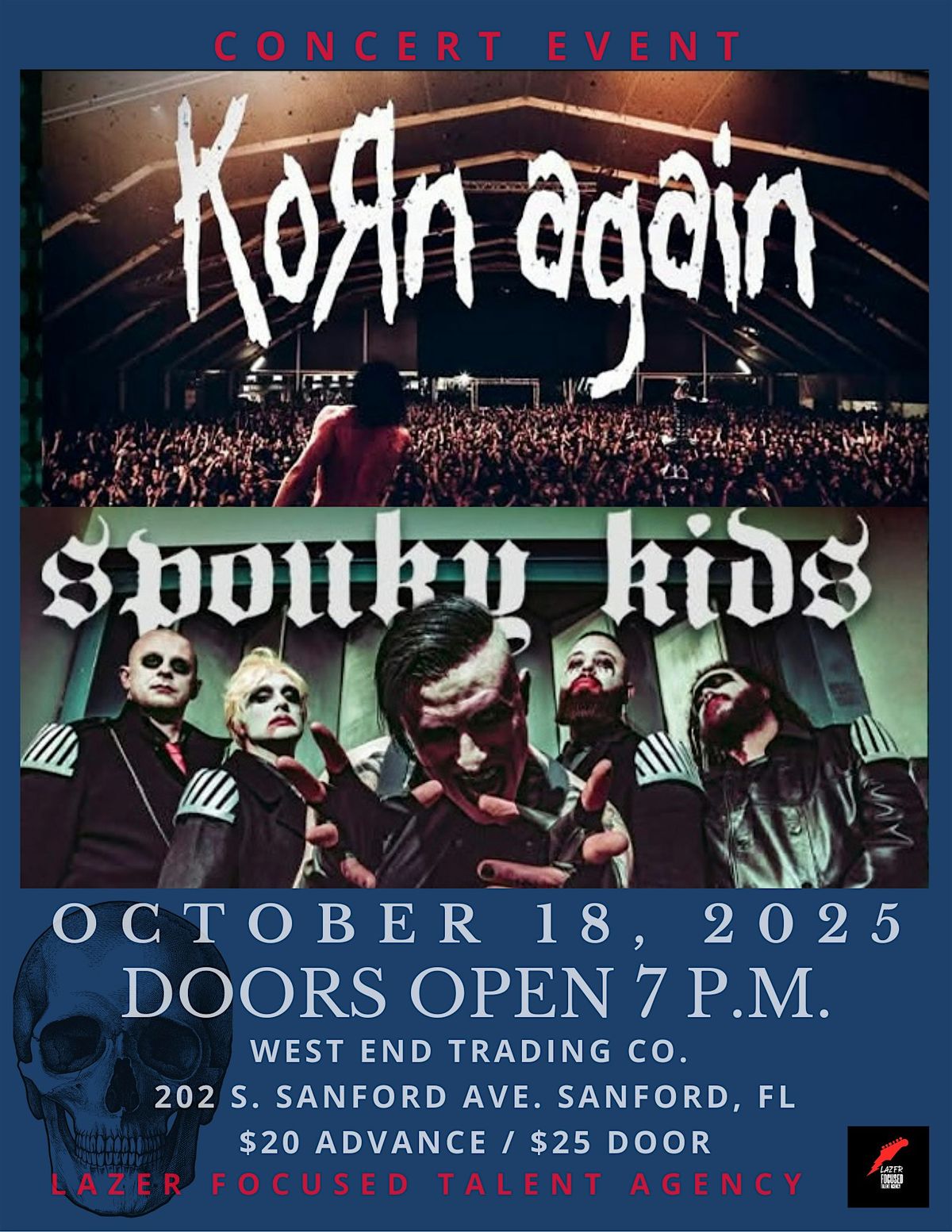 TRIBUTE TO KORN - KORN AGAIN & TRIBUTE TO MARILYN MANSON - SPOUKY KIDS, 18 October | Event in Sanford