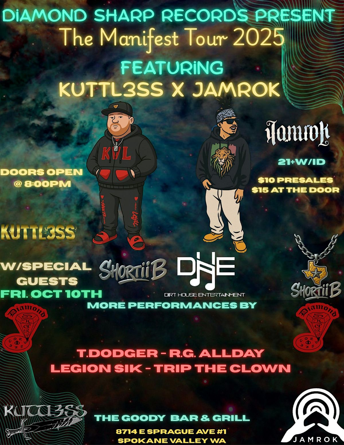Diamond Sharp Records & LYYV ent present the manifest tour feat Kuttl3ss, 10 October | Event in Spokane Valley