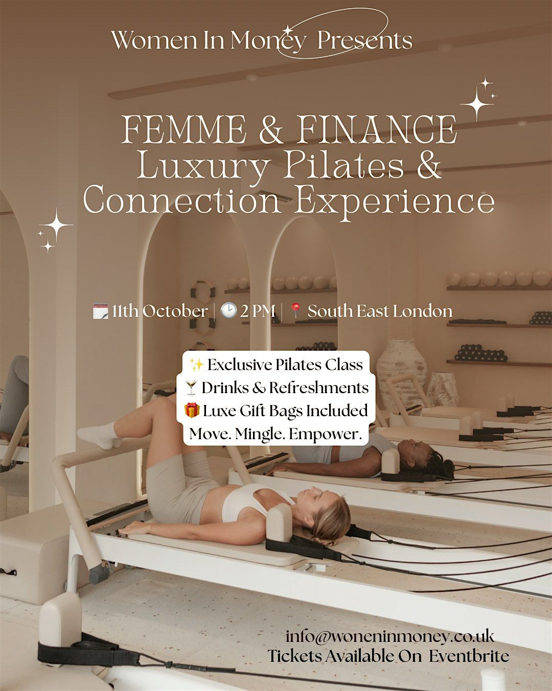 FEMME & FINANCE: Luxury Pilates & Connection Experience, 11 October | Event in London | AllEvents