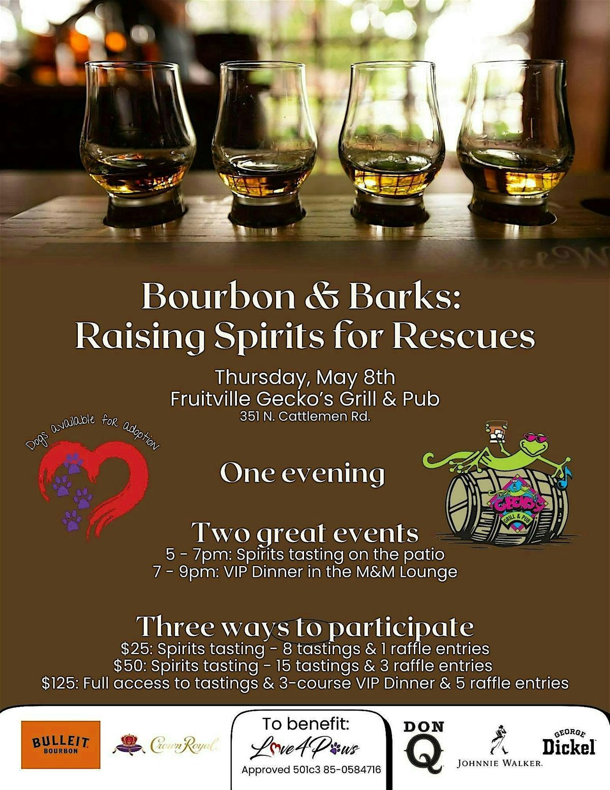Bourbon & Barks: Raising Spirits for Rescues, 8 May | Event in Sarasota | AllEvents