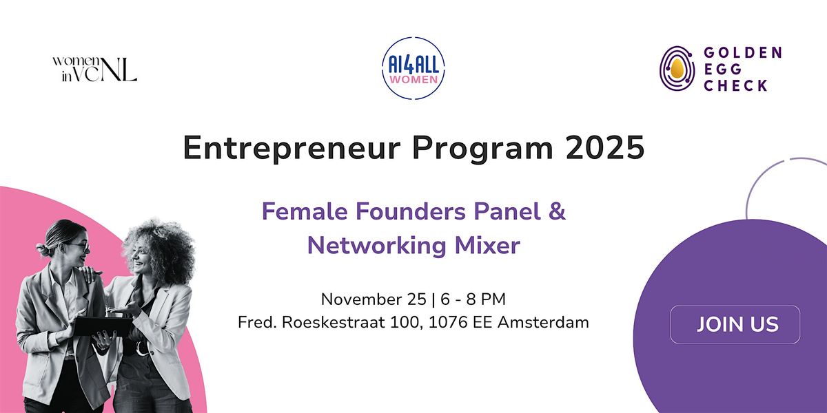 Female Founders Panel & Networking Mixer, 25 November | Event in Amsterdam | AllEvents