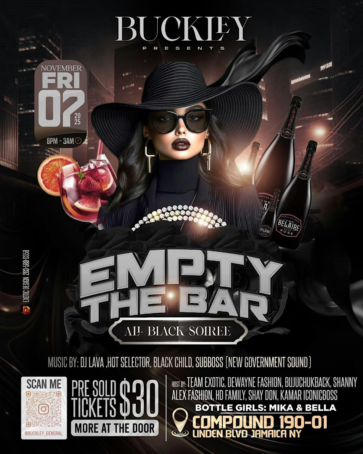 EMPTY THE BAR - ALL THE BLACK SOIRÉE, 7 November | Event in Queens | AllEvents