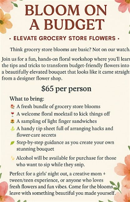 Bloom on a Budget – Elevate Grocery Store Flowers, 21 August | Event in Franklin | AllEvents
