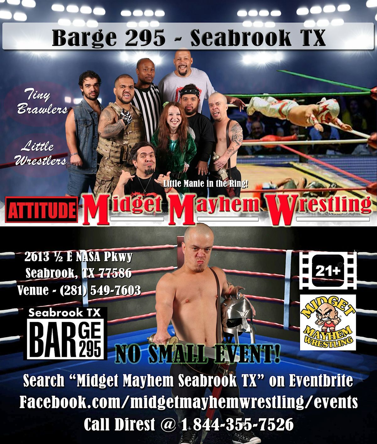 Midget Mayhem Wrestling with Attitude Goes Wild! Seabrook TX (21+), 20 September | Event in Seabrook | AllEvents