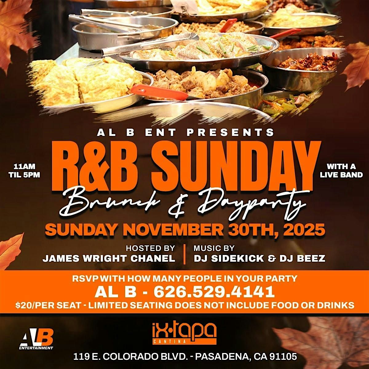 R&B Sunday Brunch Day Party, 30 November | Event in Pasadena | AllEvents