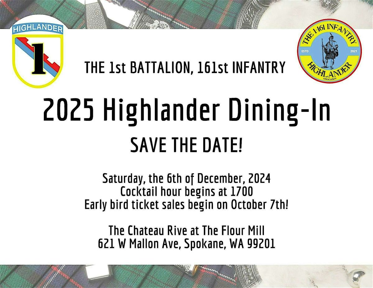The 2025 Highlander Dining-In, 6 December | Event in Spokane | AllEvents