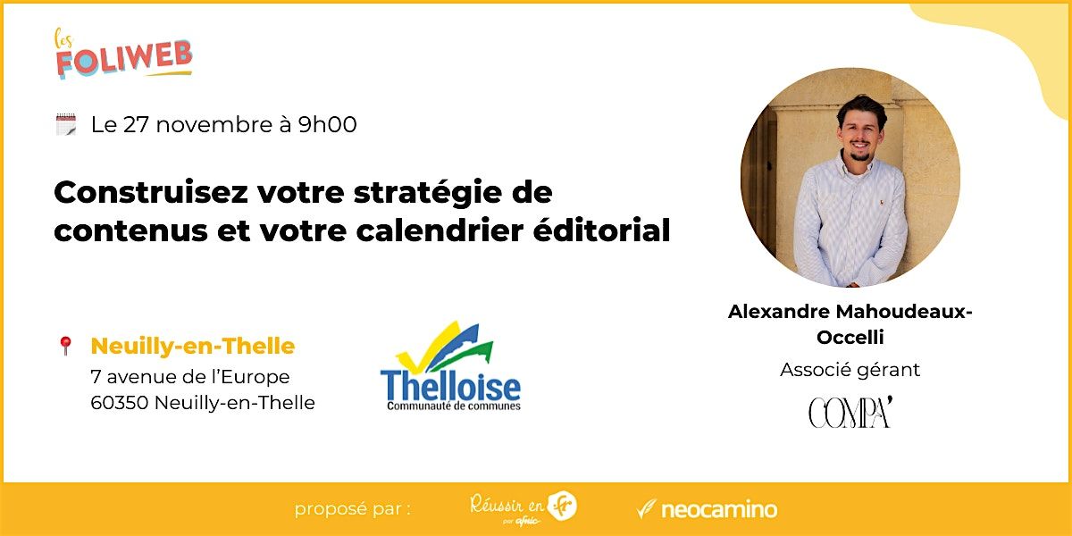 Construisez votre stratégie de contenus et votre calendrier éditorial, 27 November | Event in Neuilly-en-Thelle