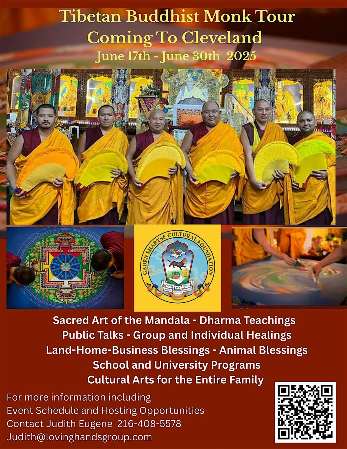 Dharma Talk & Guided Meditation with Tibetan Monks from India: World Peace, 29 June | Event in Cleveland