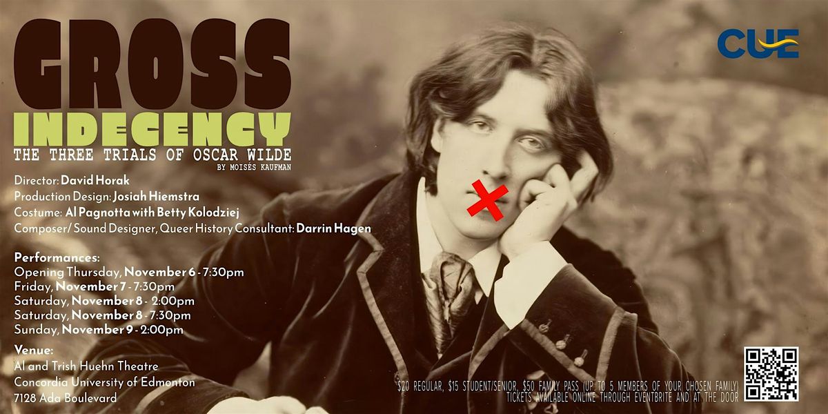 Theatre@CUE Presents Gross Indecency: The Three Trials of Oscar Wilde, 6 November | Event in Edmonton | AllEvents