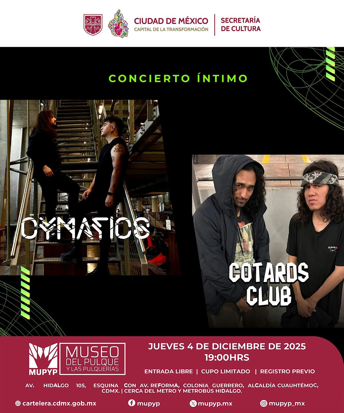 CONCIERTO ÍNITMO / CYMATICS & COTARDS CLUB, 4 December | Event in Ciudad de México | AllEvents