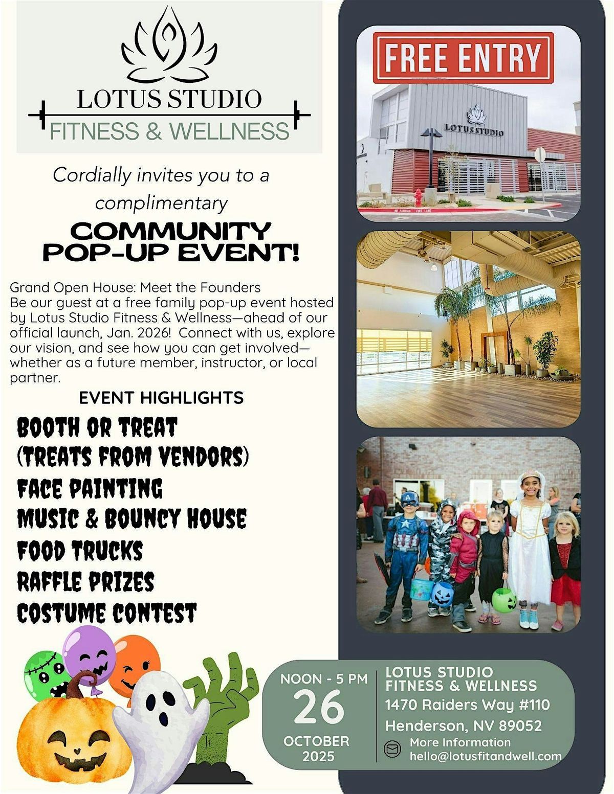 Free Family Fun at Lotus Studio Grand Open House – Henderson, NV, 26 October | Event in Henderson | AllEvents
