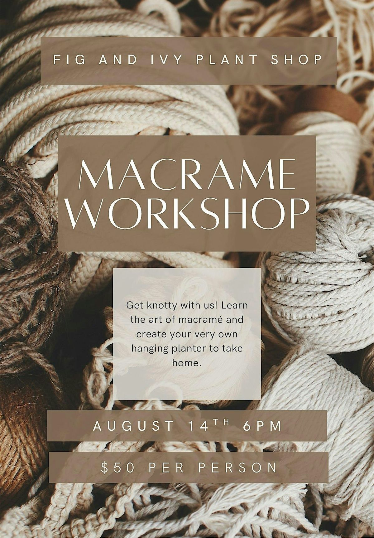 Macrame Workshop, 14 August | Event in Macon | AllEvents