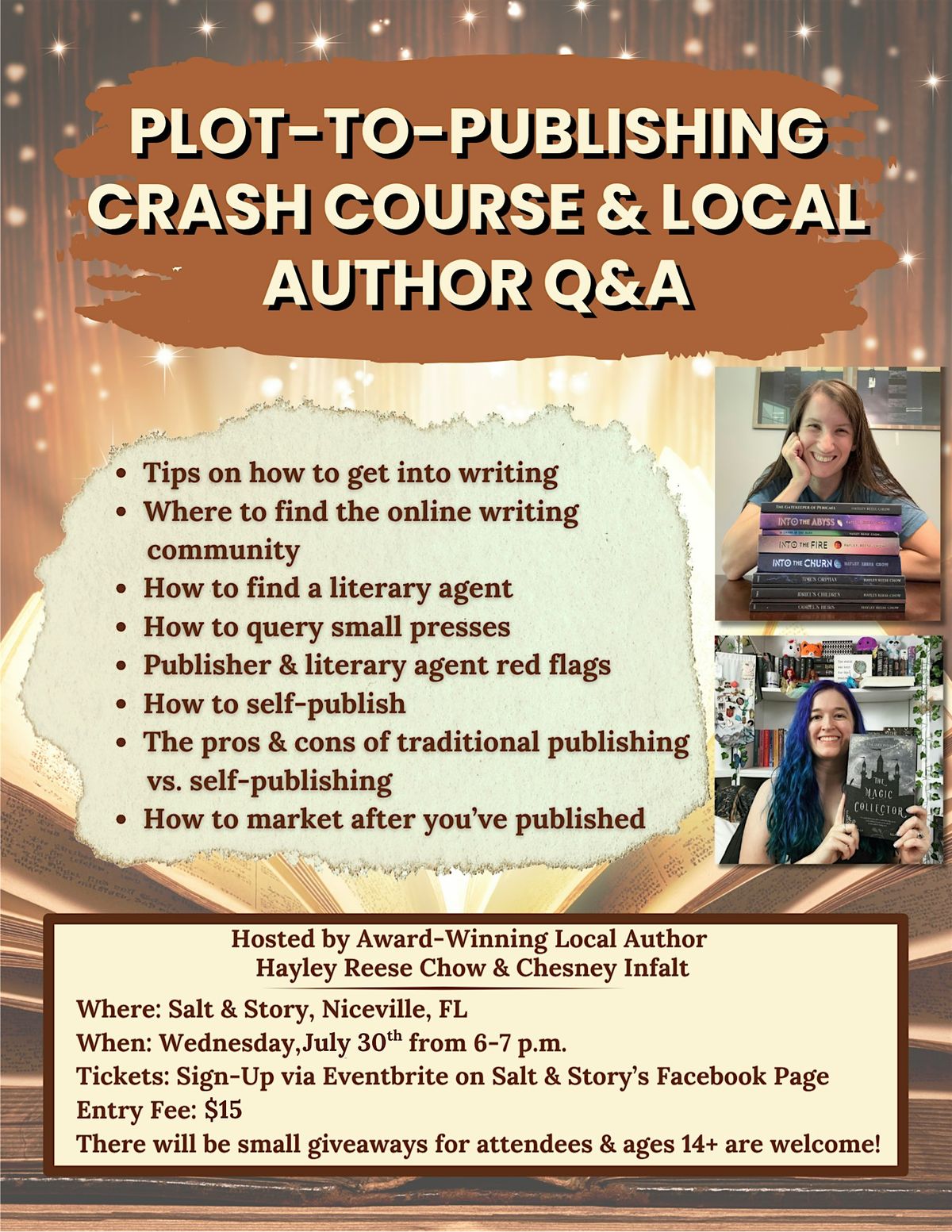 Plot-to-Publishing Crash Course & Local Author Q&A, 30 July | Event in Niceville | AllEvents