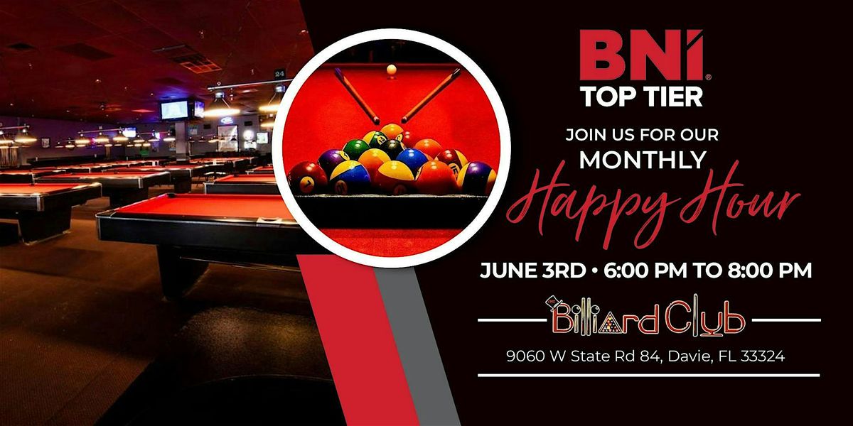 BNI Happy Hour: Billiards & Business Connections, 3 June | Event in Davie | AllEvents